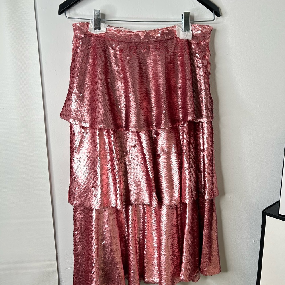 Rachel Parcell Pink Sequin Tiered Midi - Picture 14 of 17